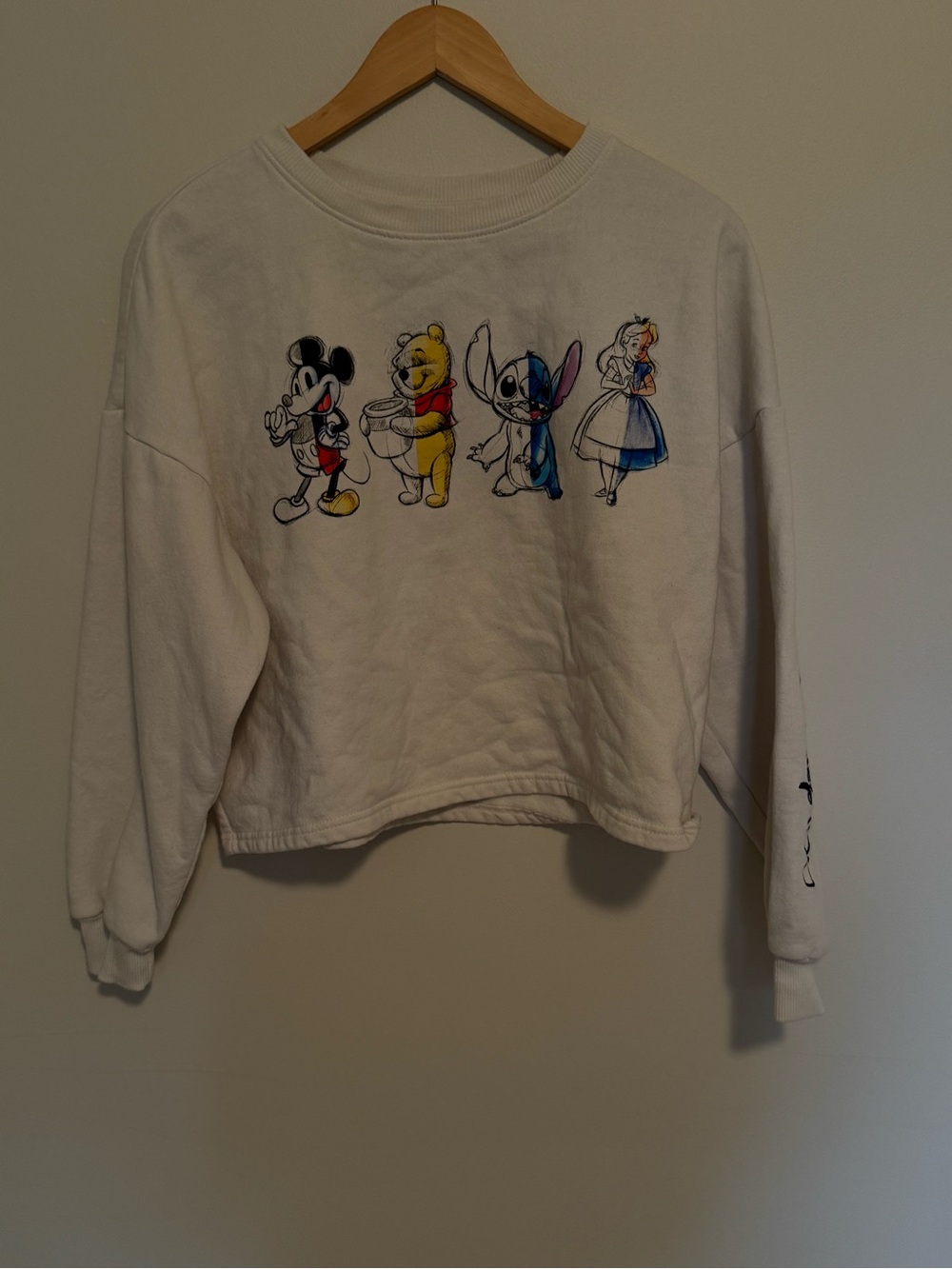 Ivory Disney Characters Crew Neck Sweatshirt